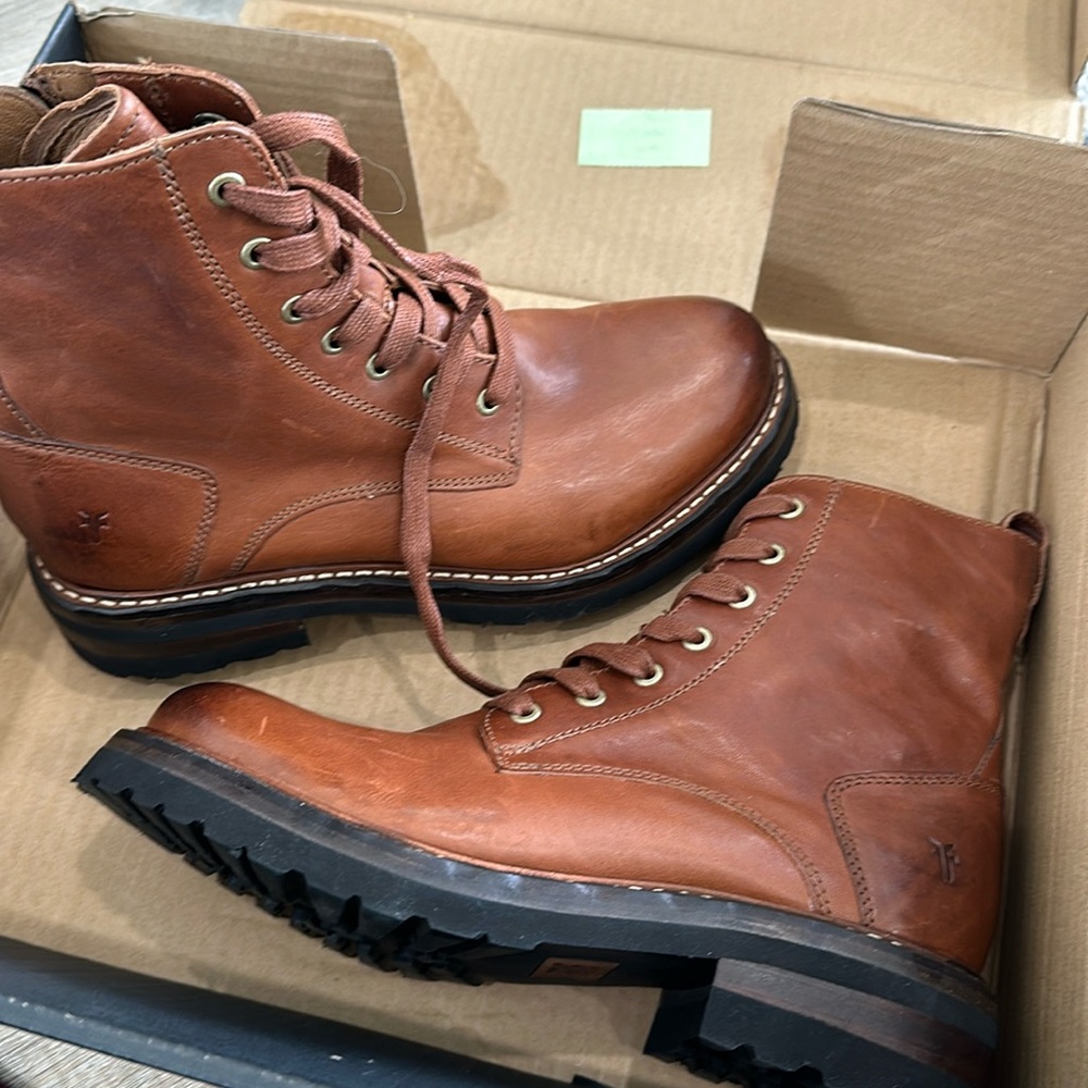 FRYE Ella moto lace up boots
